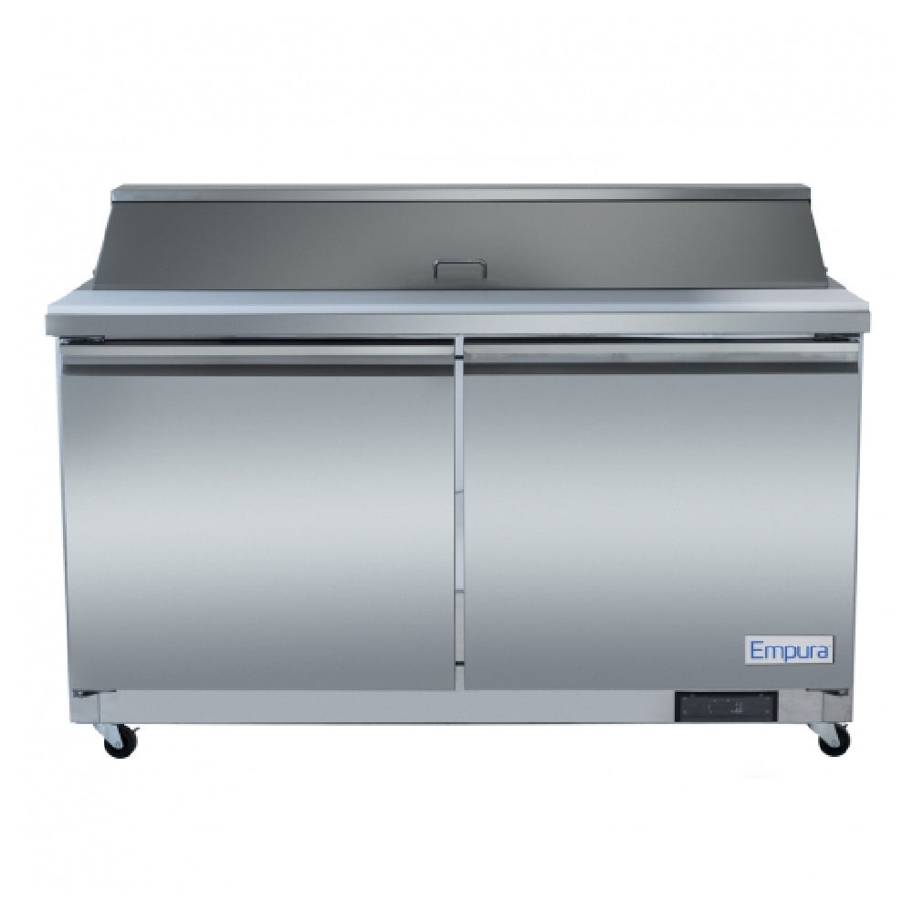 Empura Refrigeration E-KSP60 Stainless Steel Sandwich/Salad Table Refrigerator With 2 Solid Doors