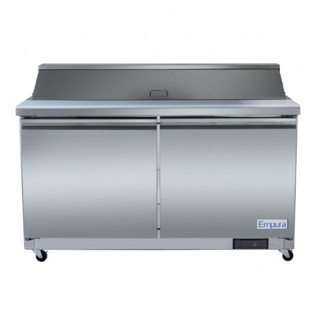 Empura Refrigeration E-KSP60 Stainless Steel Sandwich/Salad Table Refrigerator With 2 Solid Doors