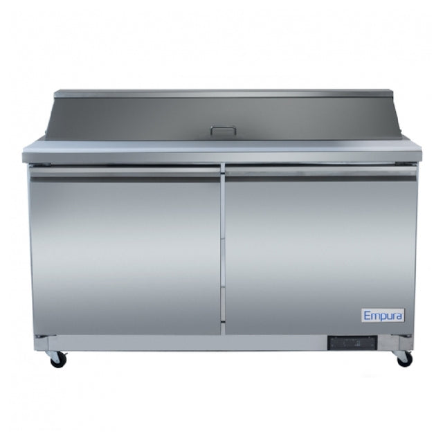 Empura Refrigeration E-KSP60 Stainless Steel Sandwich/Salad Table Refrigerator With 2 Solid Doors