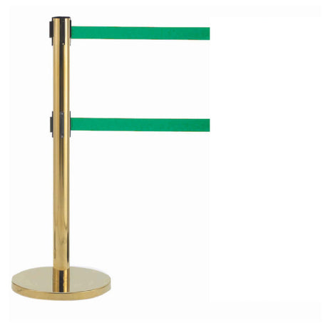 Aarco HB-27GR HB-27GR Form-A-Line™ System Dual Retractable Belt Style Has A Polished Brass Finish