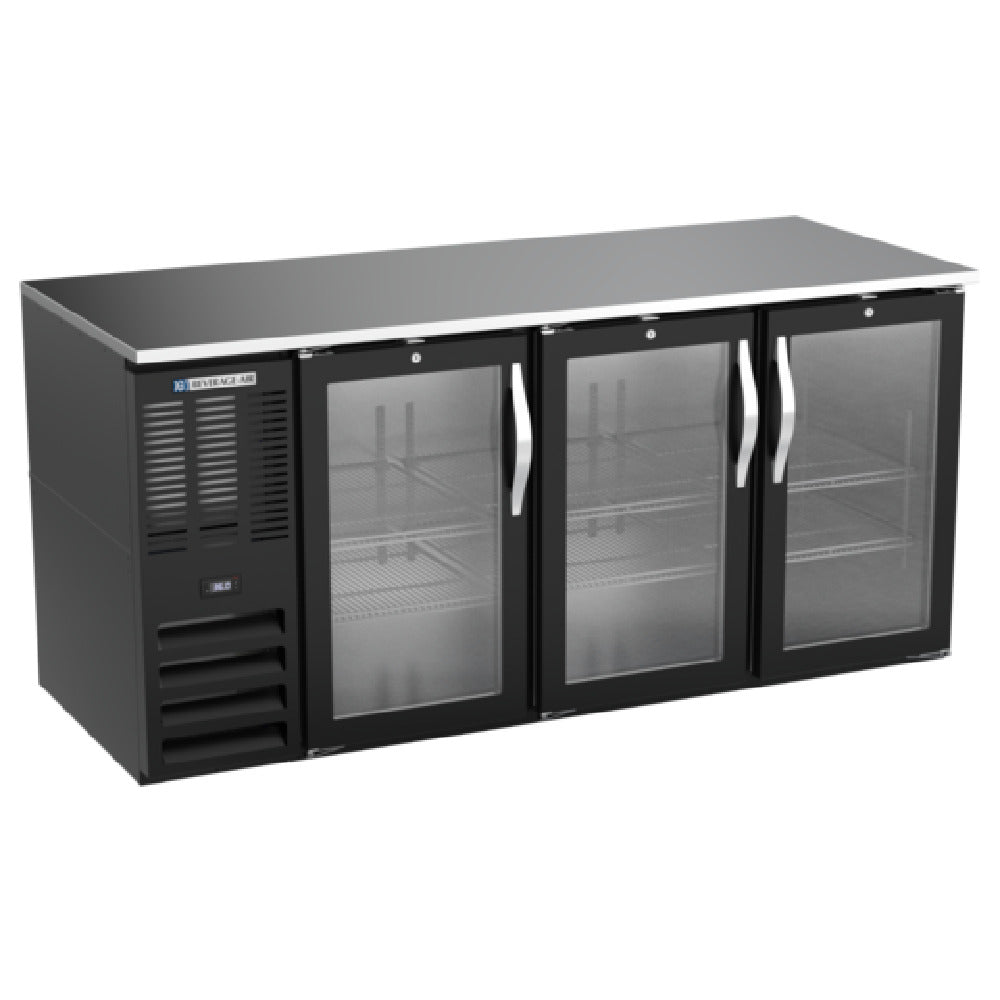 Beverage Air BB72HC-FG-B - Refrigerated Food Rated Back Bar Storage Cabinet, Three-section