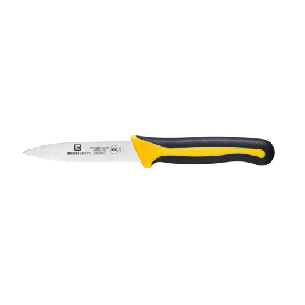 Thunder Group SLKF502 Serrated Paring Knife 3-1/2" Blade Soft-grip Handles