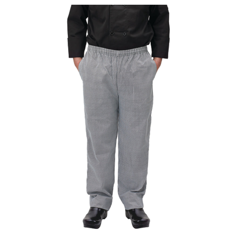 Winco UNF-4KS Newbury Chef Pants Relaxed Fit Elastic Waistband With Drawstring