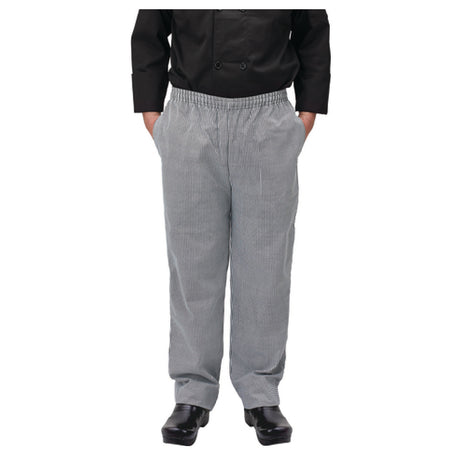 Winco UNF-4KM Newbury Chef Pants Relaxed Fit Elastic Waistband With Drawstring