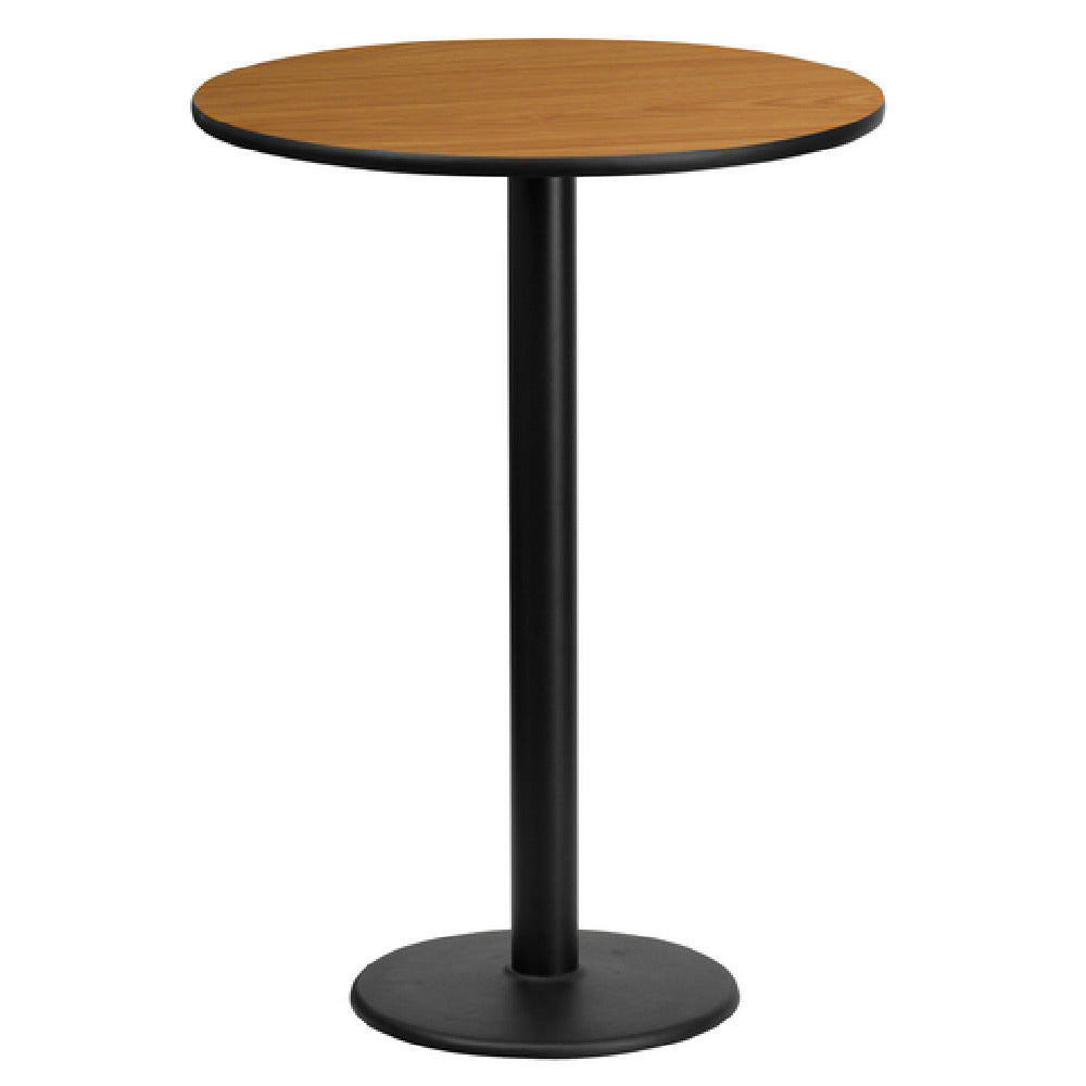 Flash Furniture XU-RD-24-NATTB-TR18B-GG Table 24" Dia. X 43-1/8"H Bar Height