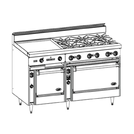 Jade Range JBR-36G-4-2436C Bistro™ Restaurant Range Gas 60"