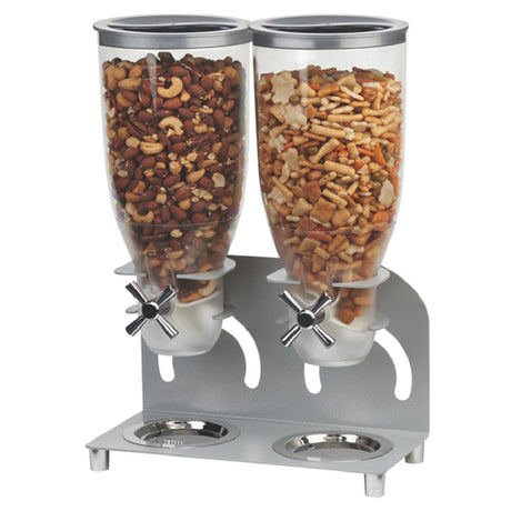 Cal Mil 3510-2-39 Cereal Dispenser (2) 3.5L Capacity Plastic Cylinders 12-1/4"W X 6"D X 17-3/4-"H