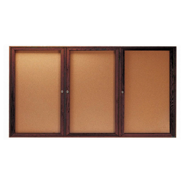 Aarco WBC3672-3R Red Oak Bulletin Board 72"W X 36"H Enclosed