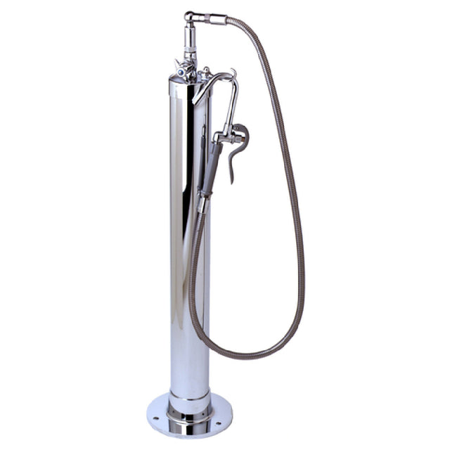 T&S Brass B-0196 Kettle Filler Stanchion 4" Dia. With Floor Mounting Flange