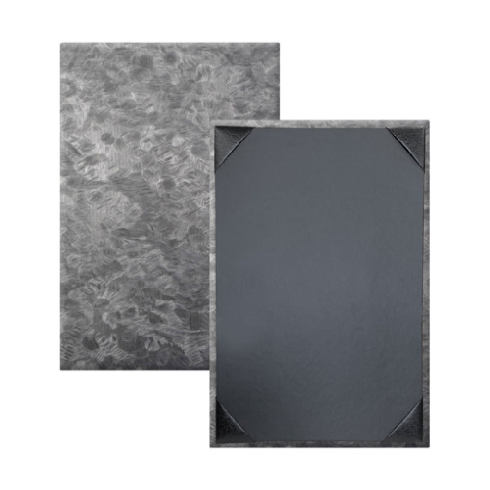 Risch MET-1V 5.5X8.5 Brushed Metallic Padded Faux-leather Menu Cover (specify Color)