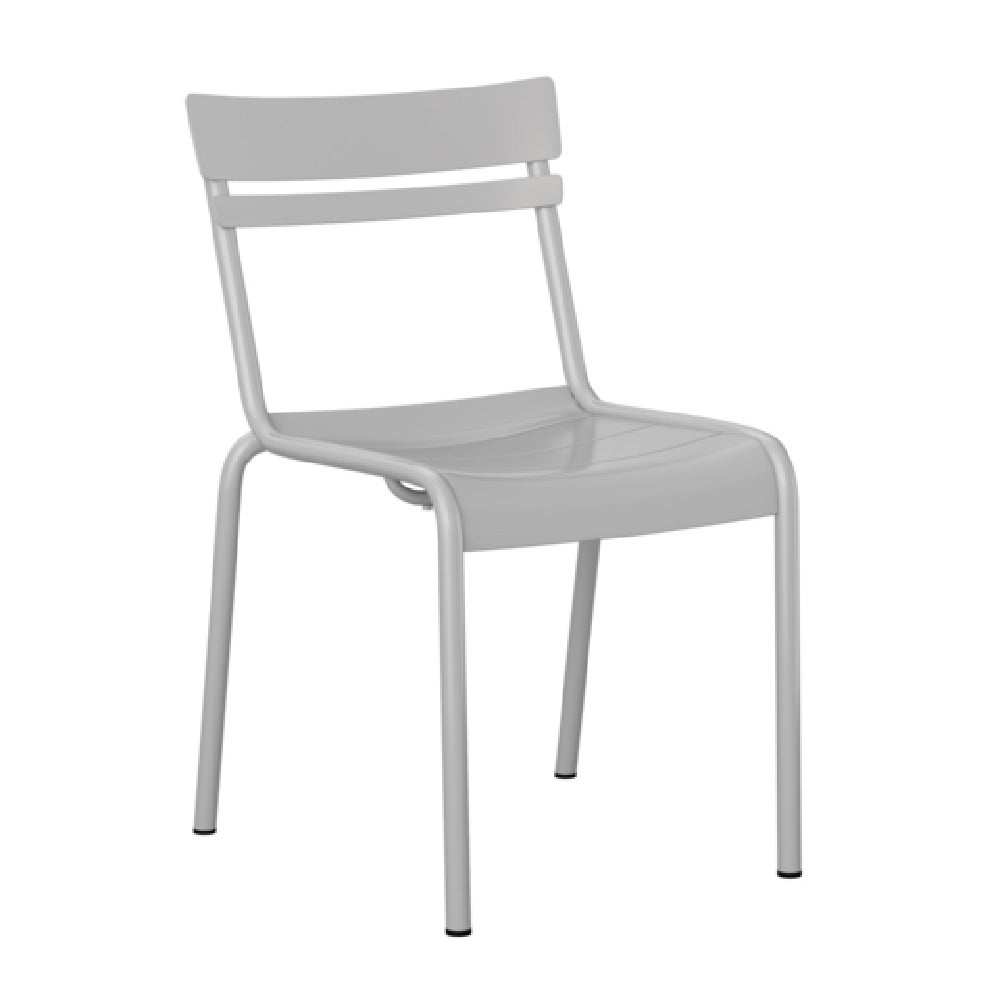 Flash Furniture XU-CH-10318-SIL-GG Nash Stack Chair 300 Lb. Weight Capacity Slatted Back And Seat