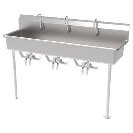 GSW USA ACE-MWS-1848L Hands Free Multi Station Sink Wall/floor Mount 48"W X 14" Front-to-back X 8" Deep Bowl