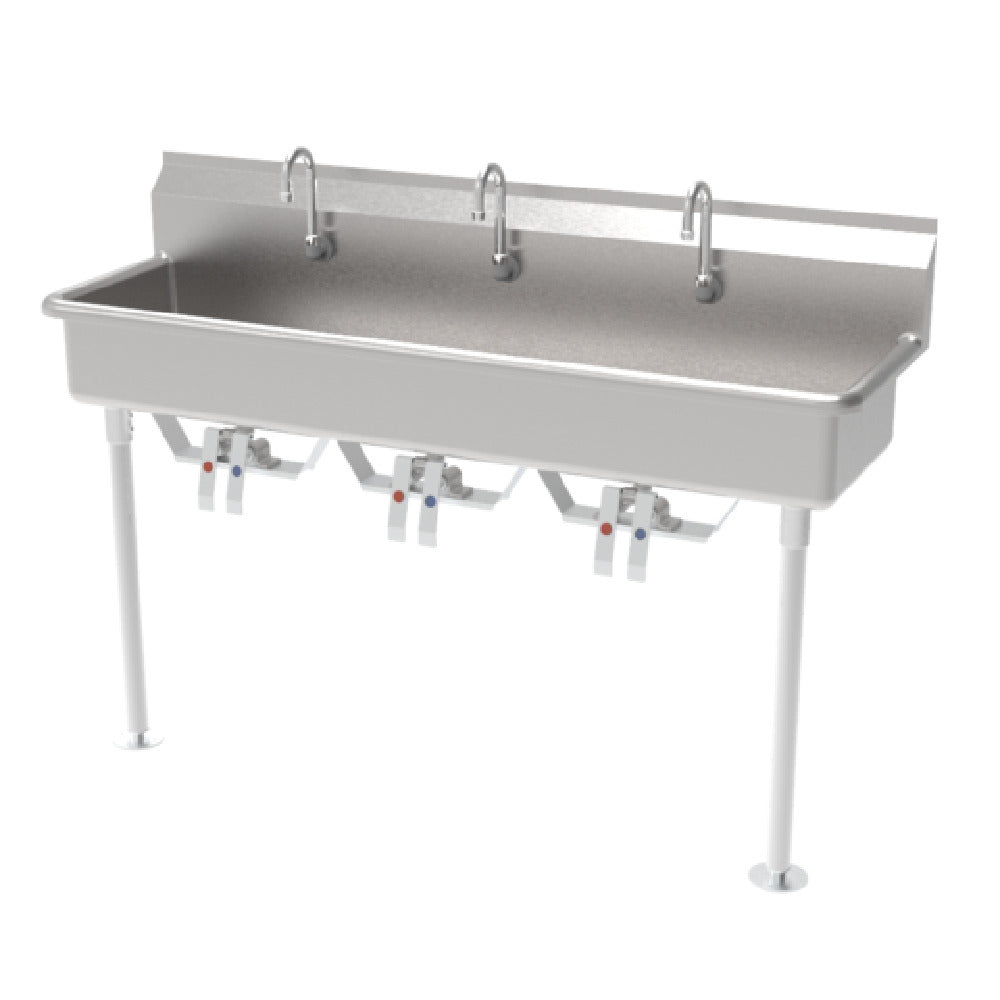 GSW USA ACE-MWS-1836L Hands Free Multi Station Sink Wall/floor Mount 36"W X 14" Front-to-back X 8" Deep Bowl
