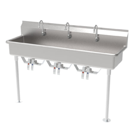 GSW USA ACE-MWS-1860L Hands Free Multi Station Sink Wall/floor Mount 60"W X 14" Front-to-back X 8" Deep Bowl