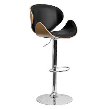 Flash Furniture SD-2203-BEECH-GG Bentwood Swivel Bar Stool Adjustable Height Contemporary Style