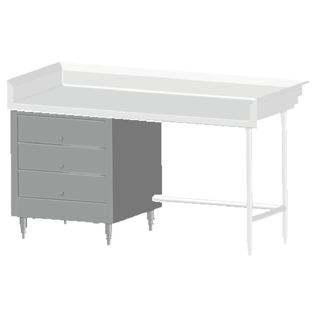 SPG TAC-3T-20-S - Universal Stainless Enclosed 3-tier Roller Bearing Drawer, 20" X 20"