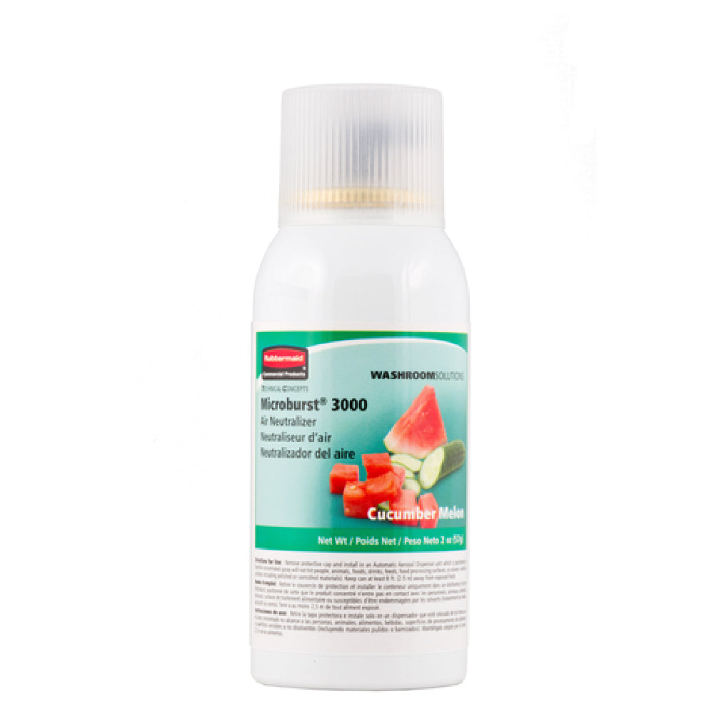 Rubbermaid FG750363 - TC Microburst® 3000 Aerosol Air Neutralizer Refill, Cucumber Melon (V.OC Compliant In All U.S. States, Canada & Mexico) (sold In Case Quantities Only)