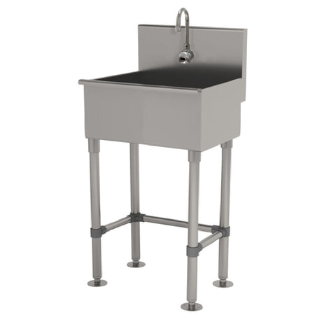 Advance Tabco WSS-16-25EF-FM Service Sink Splash Mount Faucet Provision With Stainless Steel Legs And Flanged Feet