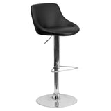 Flash Furniture CH-82028-MOD-BK-GG Swivel Bar Stool Adjustable Height Contemporary Style