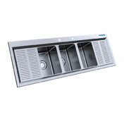 BK Resources DDI3-10141028-12T - Drop-In Sink, Deep Drawn, Three Compartment