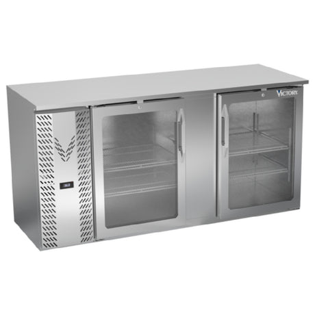 Victory VBBN68HC-G-S - Back Bar Refrigerator, Two-section, 68"W X 25-11/16”D X 34"H