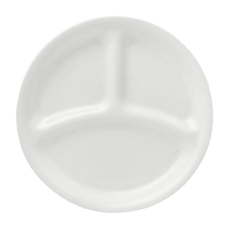 Anchor Hocking 1151962 Essentials Divided Dinner Plate Round 8-1/2"Dia X 3/4"H