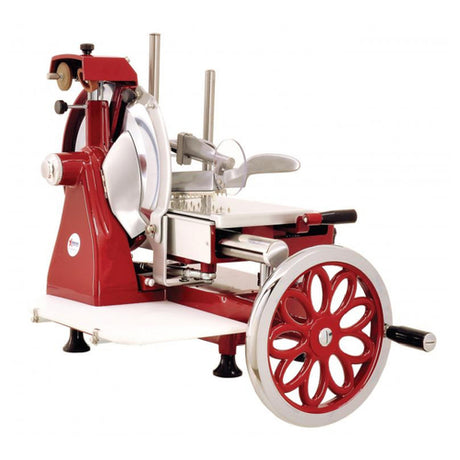 Omcan 20387 (MS-IT-0370-MF) Volano Meat Slicer Flower Flywheel Fully Hand-operated