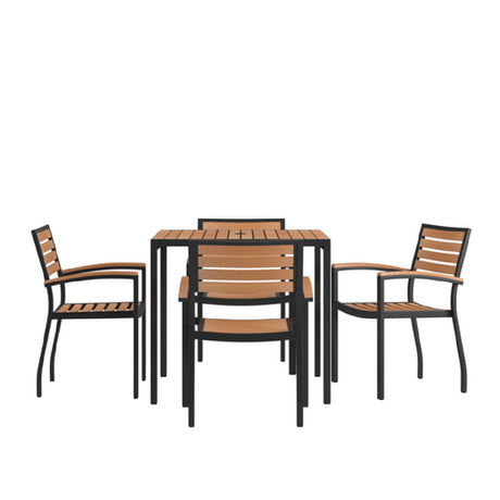 Flash Furniture XU-DG-810060064-GG Patio Dining Table Set Includes (1) 35"W Square Table