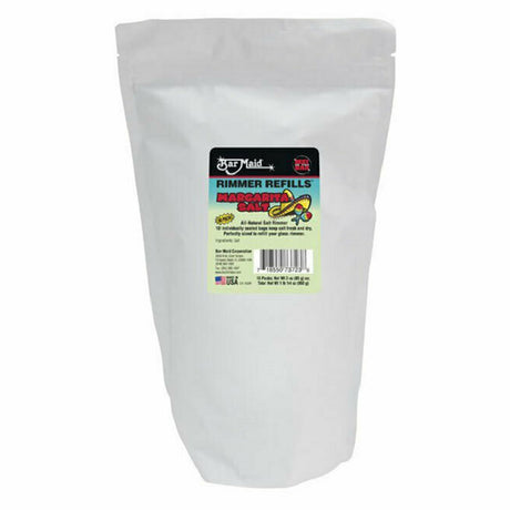 Bar Maid/Glass Pro CR-103W Refill Rimming Salt Margarita White. Cse Contains 6 Resealable Pouches. Each Pouch Contains 10 2.5oz Single Use Pouches. Perfect For Glass Rimmers.