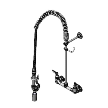 T&S Brass B-0133-CR-BJ-SW EasyInstall Pre-Rinse Unit Wall Mount Base Mixing Faucet With 8" Adjustable Centers