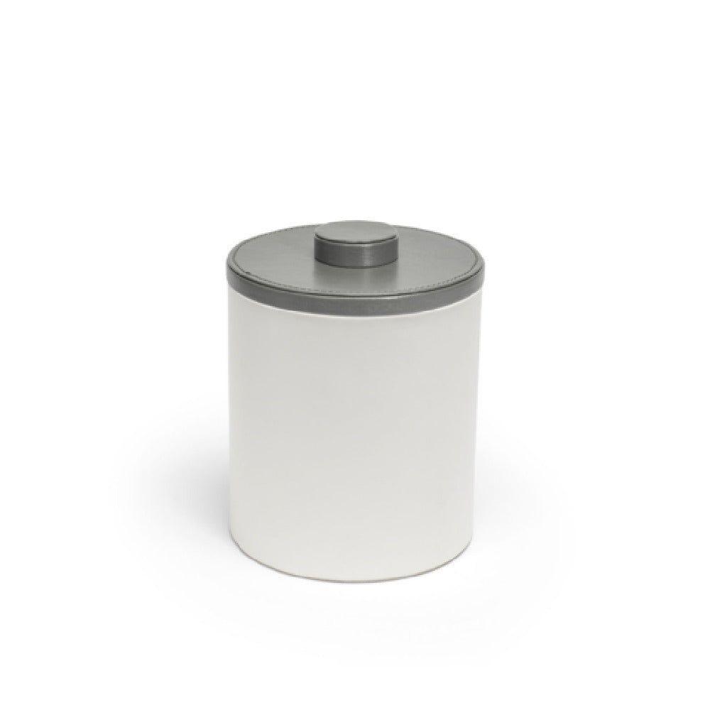 FOH RIB058WHL21 2qt Round London Ice Bucket White With Smoke Lid Includes One RIB014WHL21-BTM 2qt Round London Ice Bucket Base White