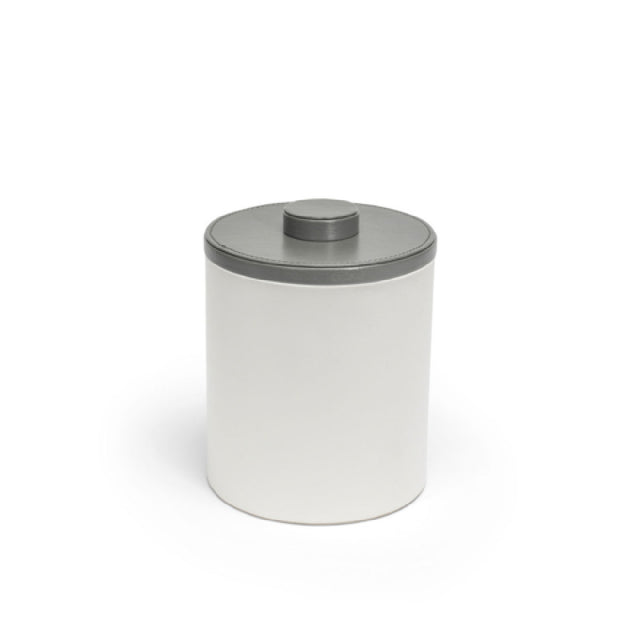 FOH RIB058WHL21 2qt Round London Ice Bucket White With Smoke Lid Includes One RIB014WHL21-BTM 2qt Round London Ice Bucket Base White