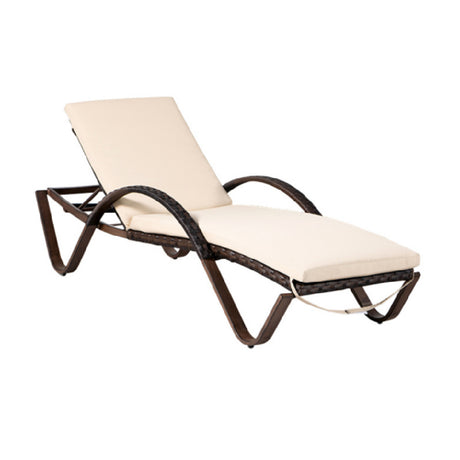 Plantation Prestige Commercial Furniture 8790900-025422 Savannah Chaise Lounge All Aluminum Chestnut Finish