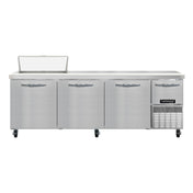 Continental Refrigerator RA93N8 Refrigerated Base Sandwich Unit 93"W 300 Series Stainless Steel Top With (8) 1/6 Size X 4" Deep Pans