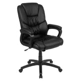 Flash Furniture CX-1179H-BK-GG Swivel Chair 400 Lb. Weight Capacity LeatherSoft Upholstery