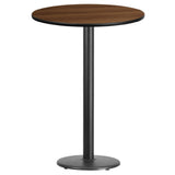 Flash Furniture XU-RD-30-WALTB-TR18B-GG Table 30" Dia. X 43-1/8"H Bar Height