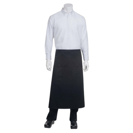 Chef Works 122A-BLK-0 Bistro Waist Apron 32" L X 27½"W (2) Patch Pockets (right With Pencil Divide)