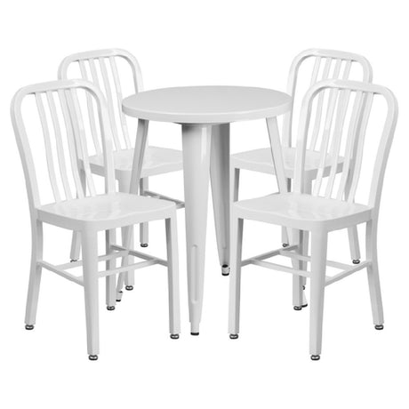 Flash Furniture CH-51080TH-4-18VRT-WH-GG Table And Chair Set Includes (1) 24" Dia. X 29"H Table