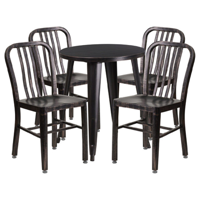 Flash Furniture CH-51080TH-4-18VRT-BQ-GG Table And Chair Set Includes (1) 24" Dia. X 29"H Table