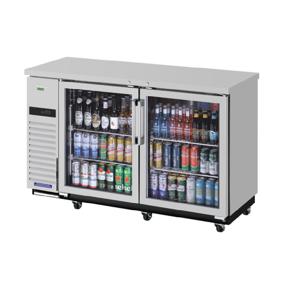 Turbo Air TBB-24-60SGSD-N Super Deluxe Narrow Back Bar Cooler Two-section (2) Glass Doors