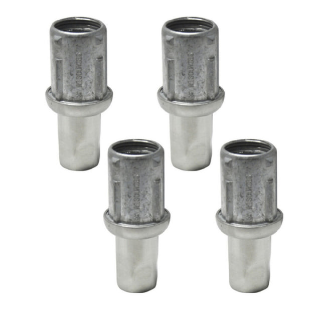 BK Resources BK-SSAF-4 Bullet Foot Stainless Steel Over White Metal Fits 1-5/8" OD Round Tubing