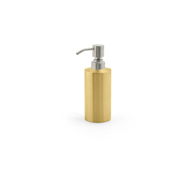 FOH RSP013GOS22 12oz Brushed Stainless Pump Matte Brass With Brushed Top Includes One RSP102BSS22 Pump Dispenser Top Silver