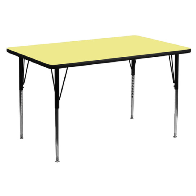 Flash Furniture XU-A2448-REC-YEL-T-A-GG Activity Table 48"W X 24"D X 21-1/8" To 30-1/8" Adjustable Height