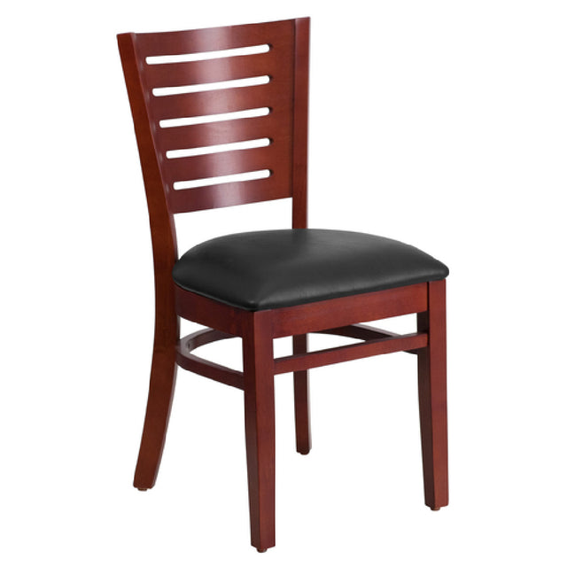 Flash Furniture XU-DG-W0108-MAH-BLKV-GG Darby Series Restaurant Chair Wood Slat Back