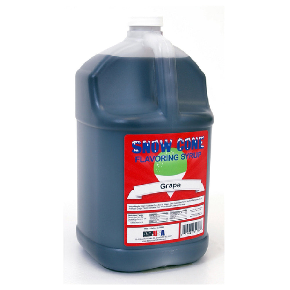 Winco 72003 Benchmark Snow Cone Syrup 1 Gallon Grape