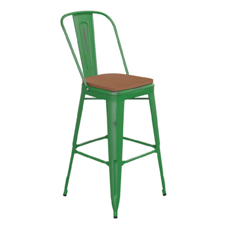 Flash Furniture ET-3534-30-GN-PL1T-GG Carly Bar Stool 500 Lb. Weight Capacity