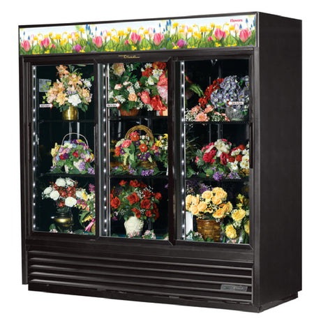 True Refrigeration GDM-69FC-HC-LD_BL Floral Merchandiser Three-section