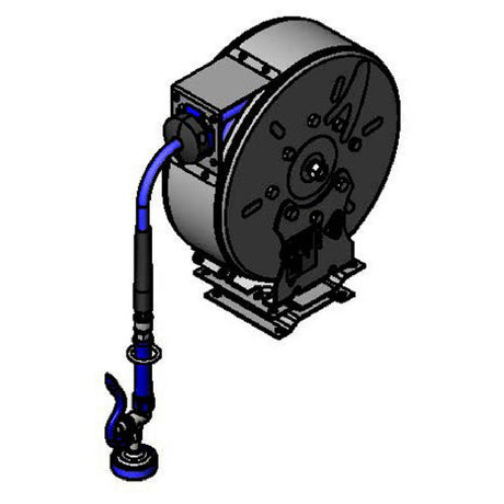 T&S Brass B-7222-C01-PPB Hose Reel Assembly Wall-mount Enclosed Epoxy Coated Hose Reel With 3/8" X 30' Heavy-duty Non-marking Hose