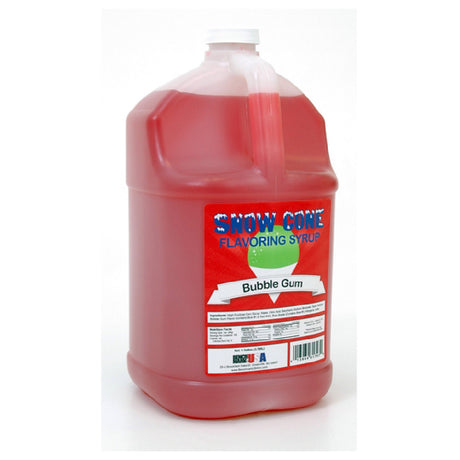 Winco 72008 Benchmark Snow Cone Syrup 1 Gallon Bubble Gum