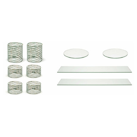 FOH BST043MUM28 Buffet Essentials Patina Clear Glass On Patina Includes Two BRI003PTI20 Patina Risers Set Of 3